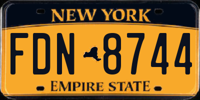 NY license plate FDN8744