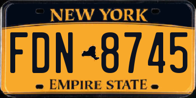 NY license plate FDN8745