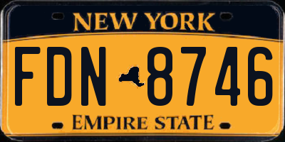 NY license plate FDN8746