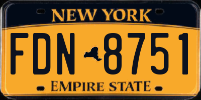 NY license plate FDN8751