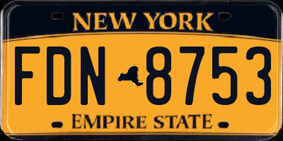 NY license plate FDN8753