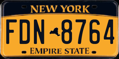 NY license plate FDN8764