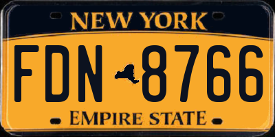 NY license plate FDN8766