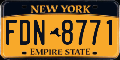 NY license plate FDN8771