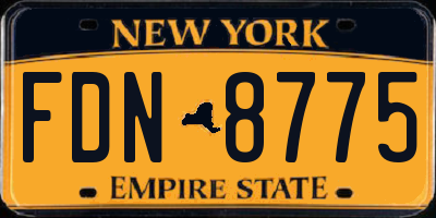 NY license plate FDN8775