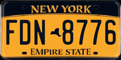 NY license plate FDN8776