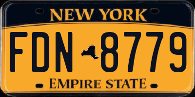 NY license plate FDN8779