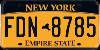 NY license plate FDN8785