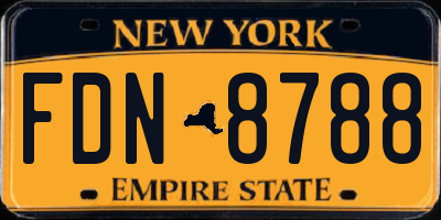 NY license plate FDN8788