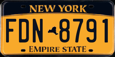 NY license plate FDN8791