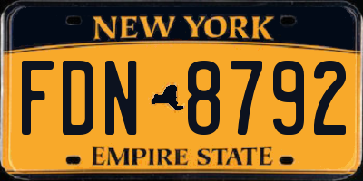 NY license plate FDN8792