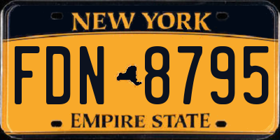 NY license plate FDN8795