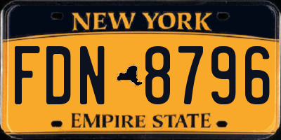 NY license plate FDN8796