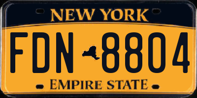 NY license plate FDN8804