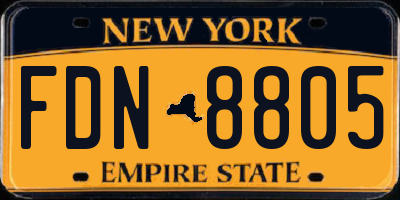 NY license plate FDN8805