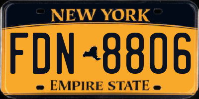 NY license plate FDN8806