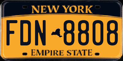 NY license plate FDN8808