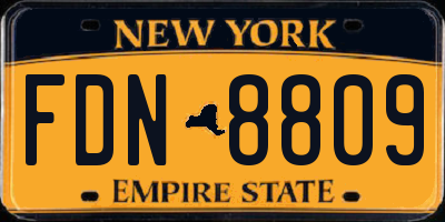 NY license plate FDN8809