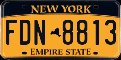 NY license plate FDN8813