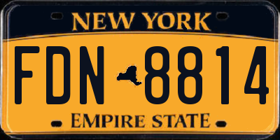 NY license plate FDN8814