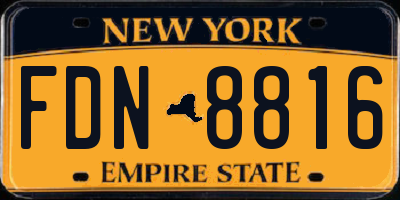 NY license plate FDN8816
