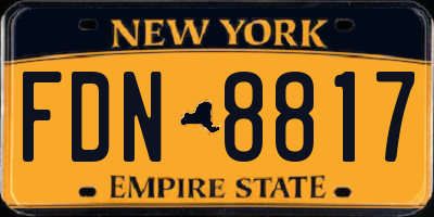 NY license plate FDN8817