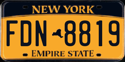 NY license plate FDN8819