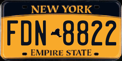 NY license plate FDN8822