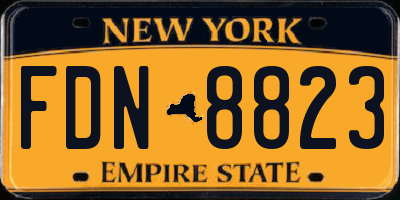 NY license plate FDN8823