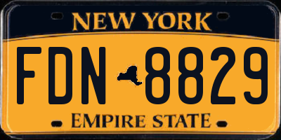 NY license plate FDN8829