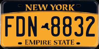 NY license plate FDN8832