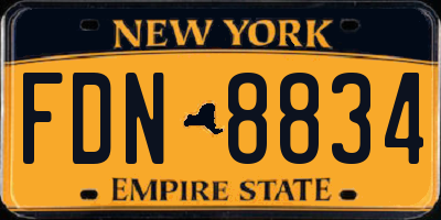 NY license plate FDN8834