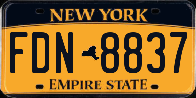 NY license plate FDN8837