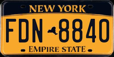 NY license plate FDN8840