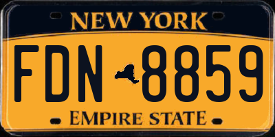 NY license plate FDN8859