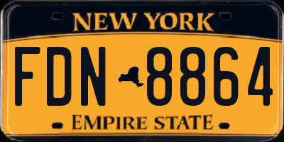 NY license plate FDN8864
