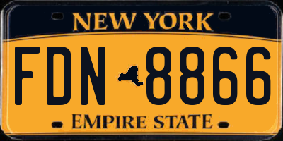 NY license plate FDN8866