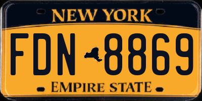 NY license plate FDN8869