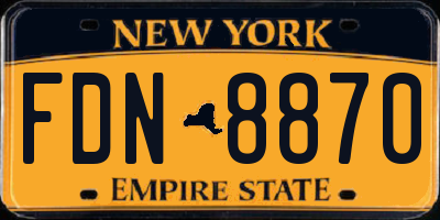 NY license plate FDN8870