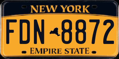 NY license plate FDN8872