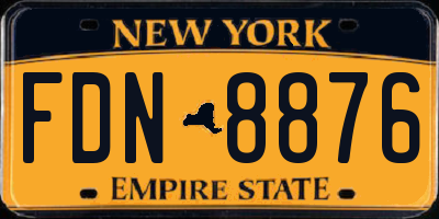 NY license plate FDN8876
