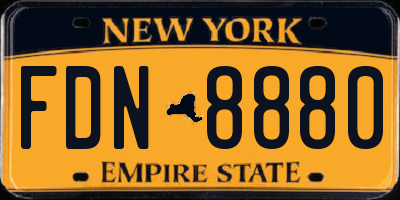 NY license plate FDN8880