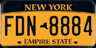 NY license plate FDN8884