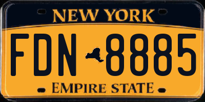 NY license plate FDN8885