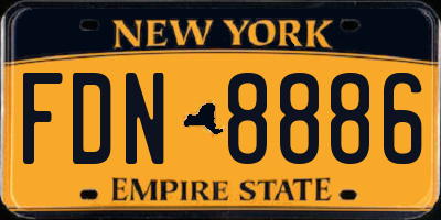 NY license plate FDN8886