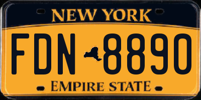 NY license plate FDN8890