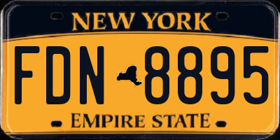 NY license plate FDN8895