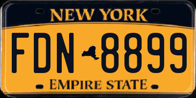 NY license plate FDN8899