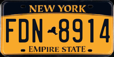 NY license plate FDN8914