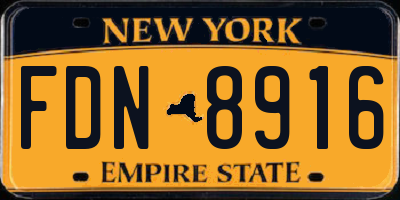 NY license plate FDN8916